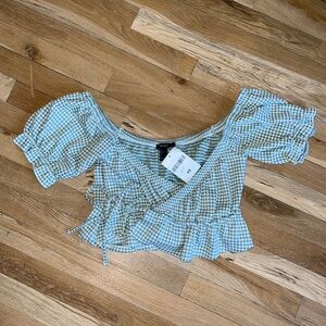 FOREVER 21 KNIT PEPLUM CROP TOP